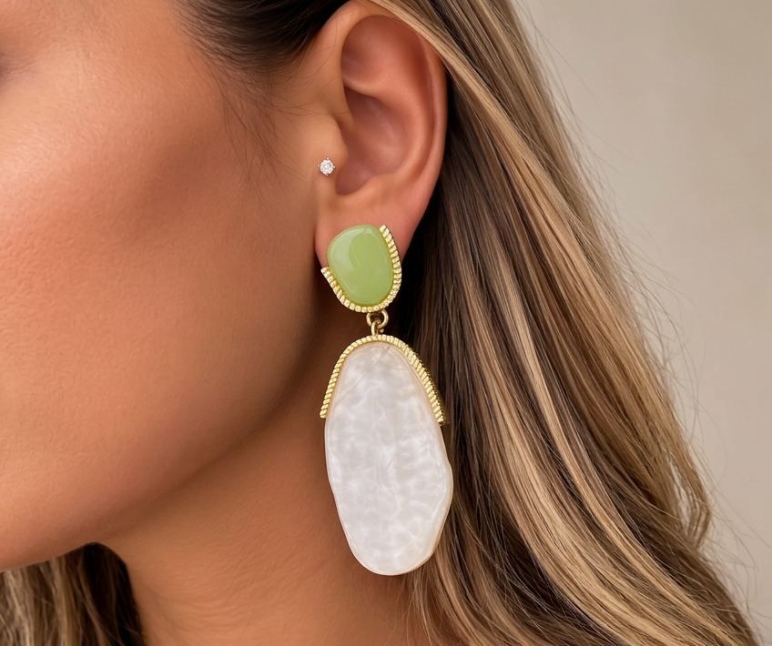 Resin Granite Earring