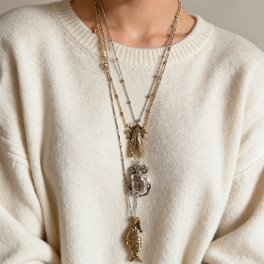 Insect Triple Necklace Set