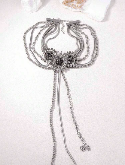 The Floral Long Tassel Necklace