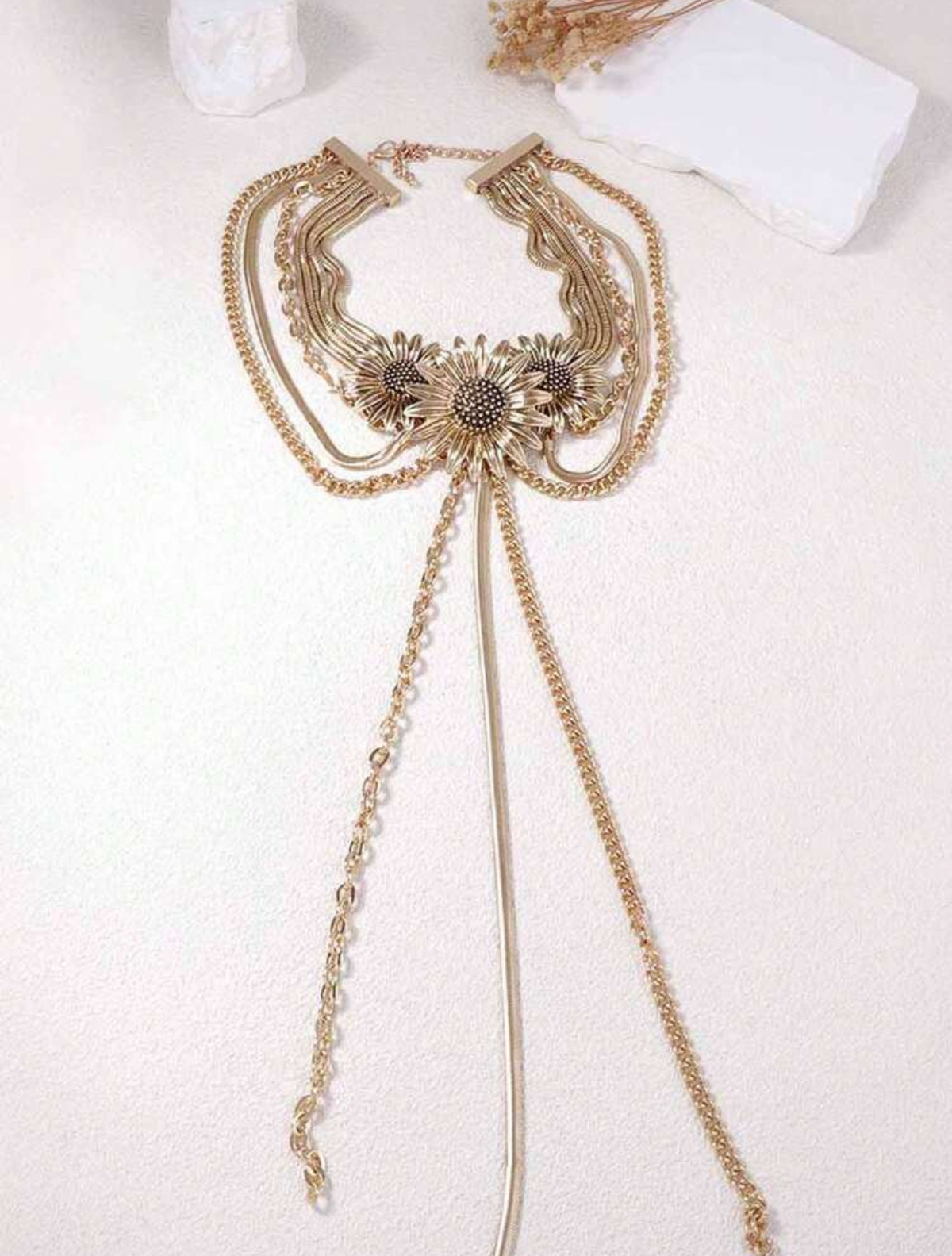 The Floral Long Tassel Necklace