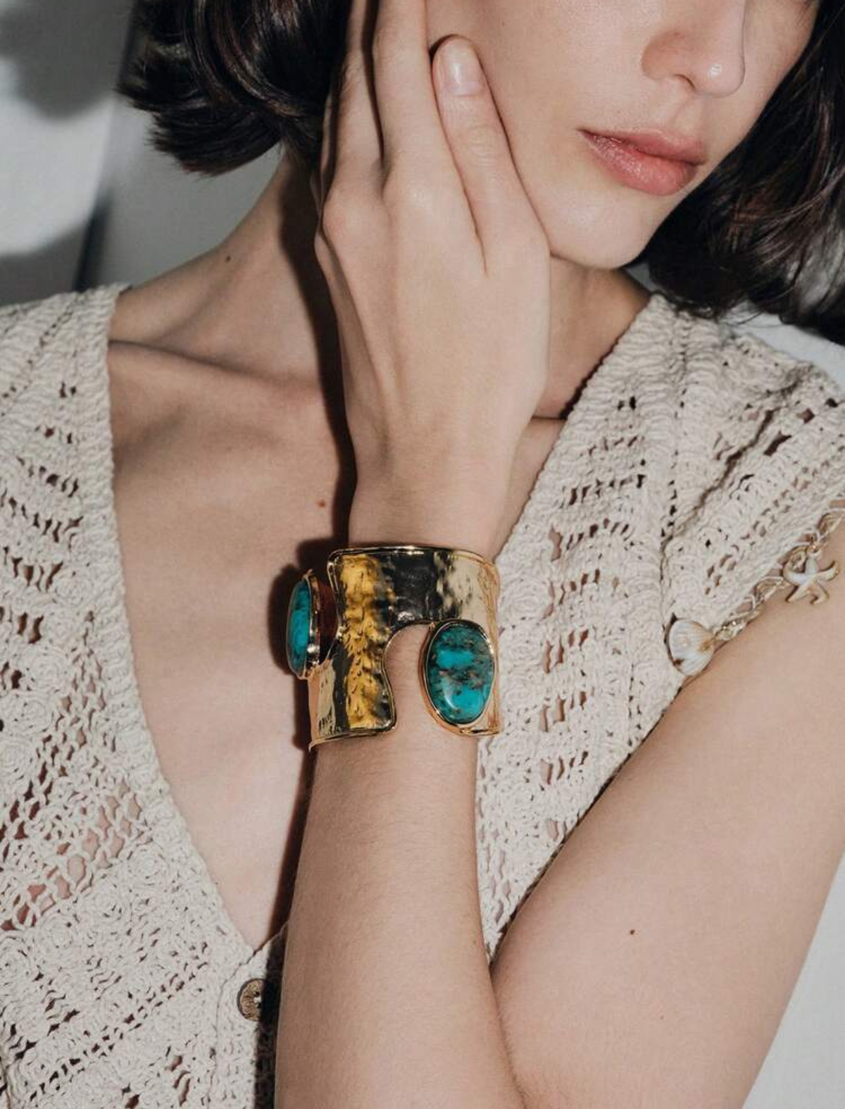 Hammered Stone Bangle