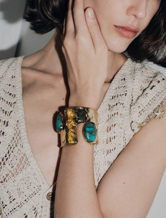 Hammered Stone Bangle