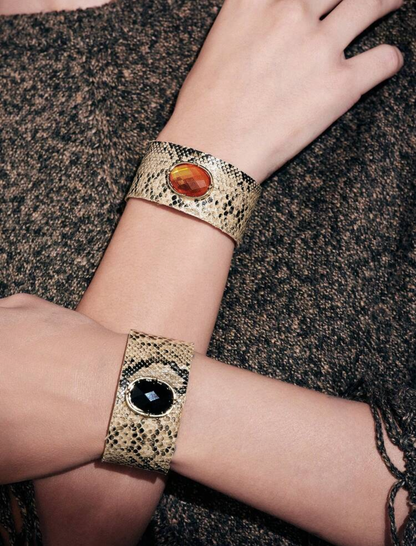 Leather Stone Bangle