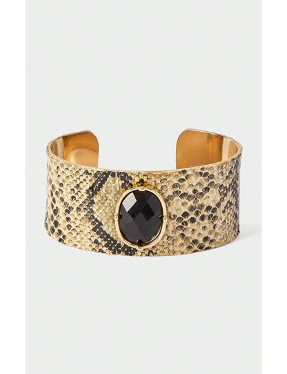 Leather Stone Bangle