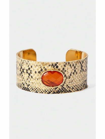 Leather Stone Bangle