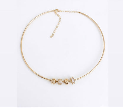 Pandora Hoop Choker (Gold Charms)