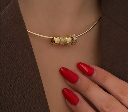 Pandora Hoop Choker (Gold Charms)