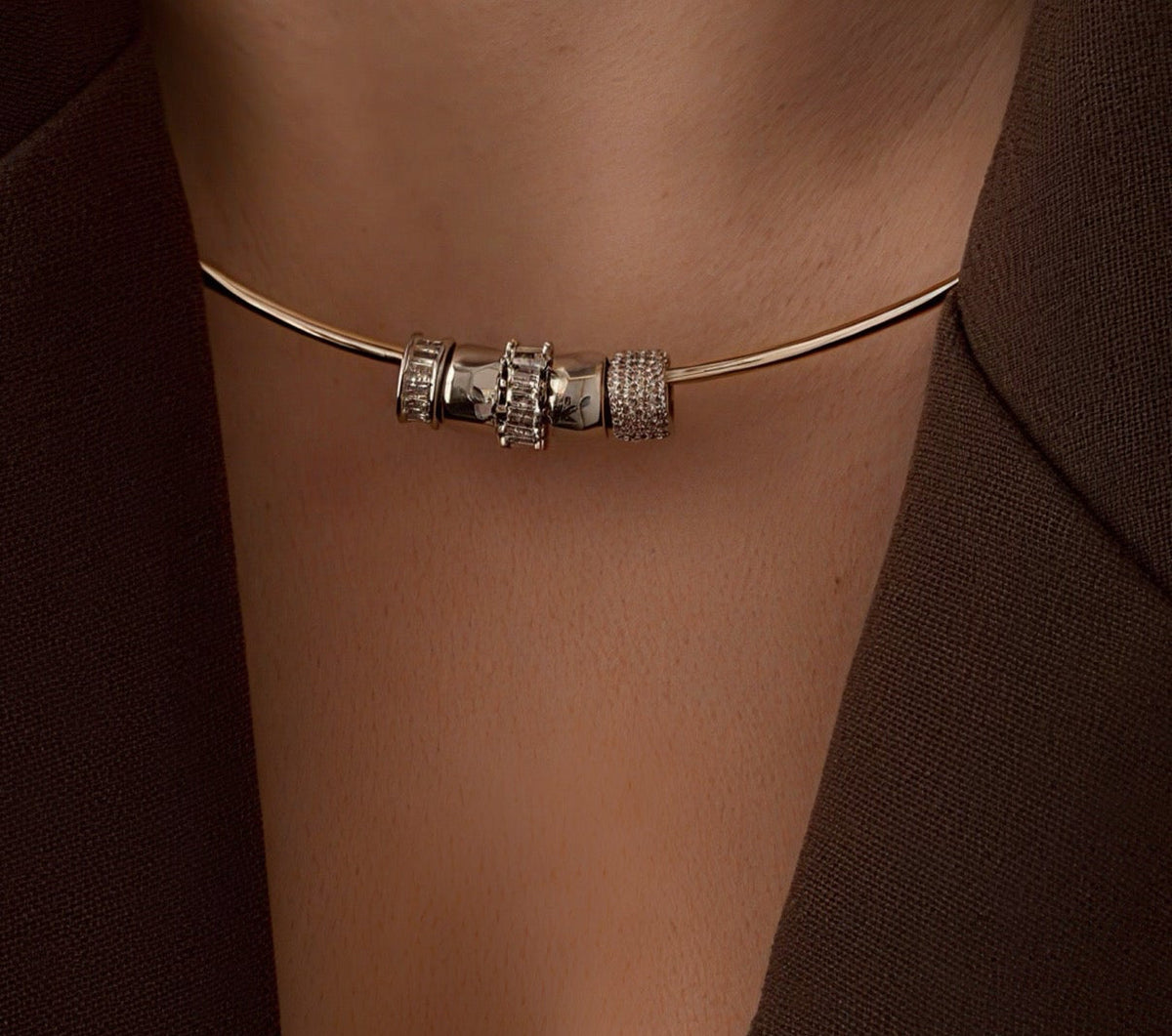Pandora Hoop Choker (Silver Charms)