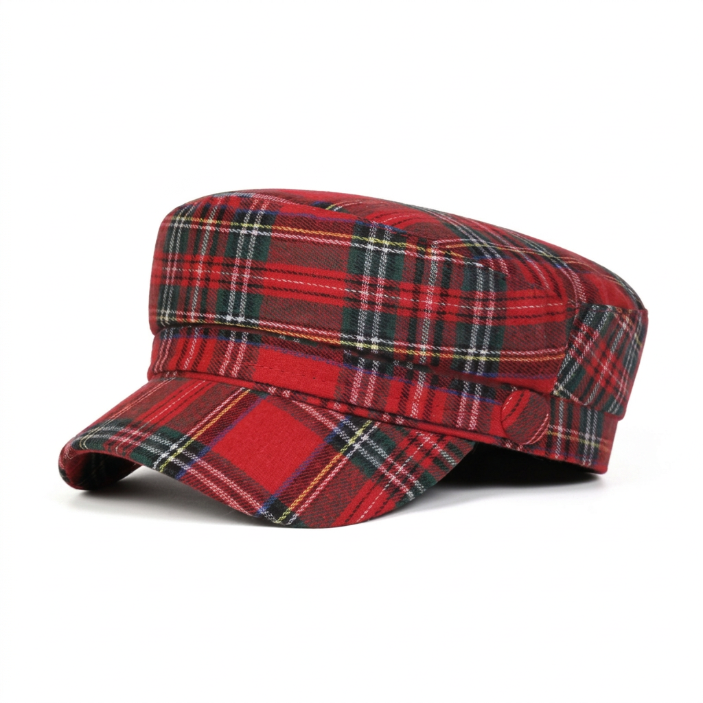 Plaid Beret Hat