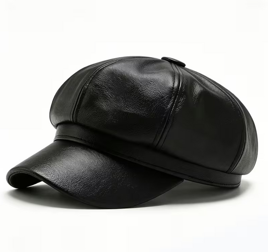Newsboy Leather Cap