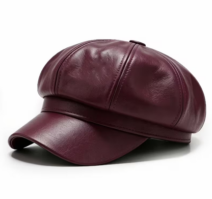 Newsboy Leather Cap
