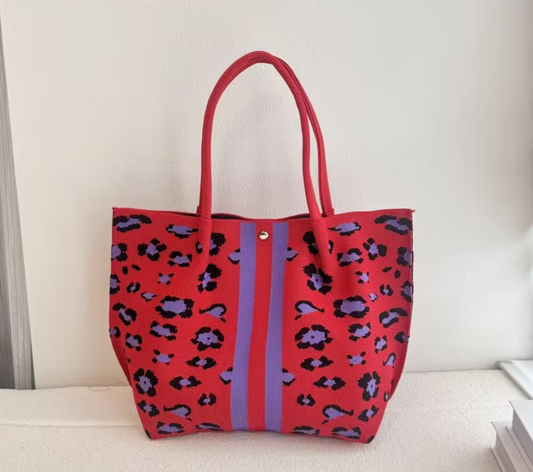 Red Leopard Tote