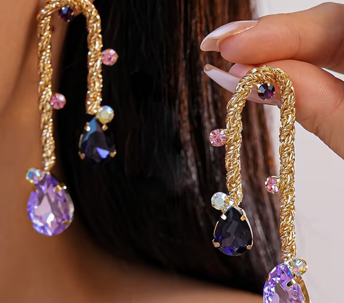 Luna Twisted Chain Drop earring