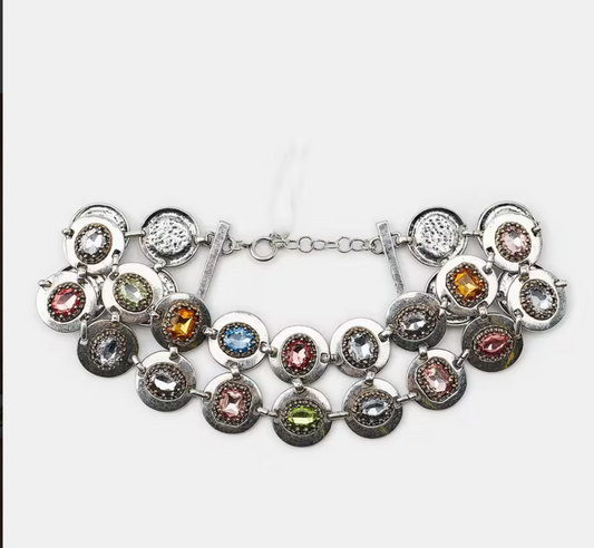 Rhinestones Disc Choker