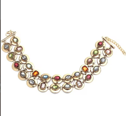 Rhinestones Disc Choker