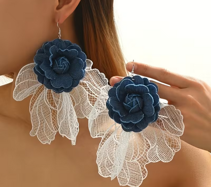 The Lace Denim Earring