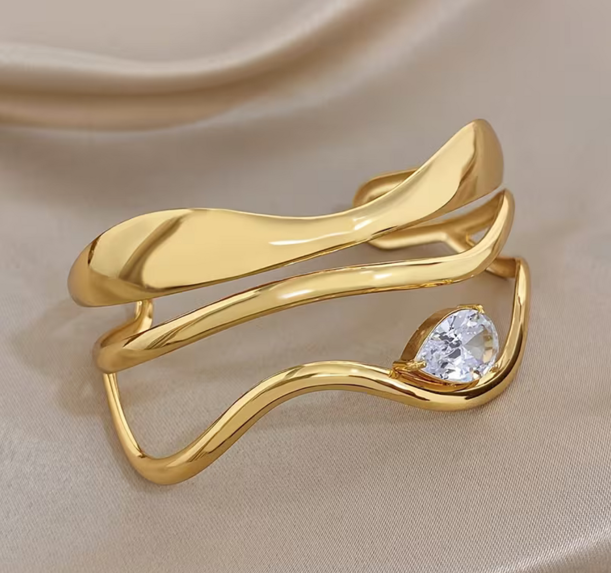 Triple Layer Stone Bangle