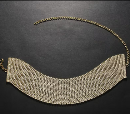 Multi Layer Rhinestones Choker