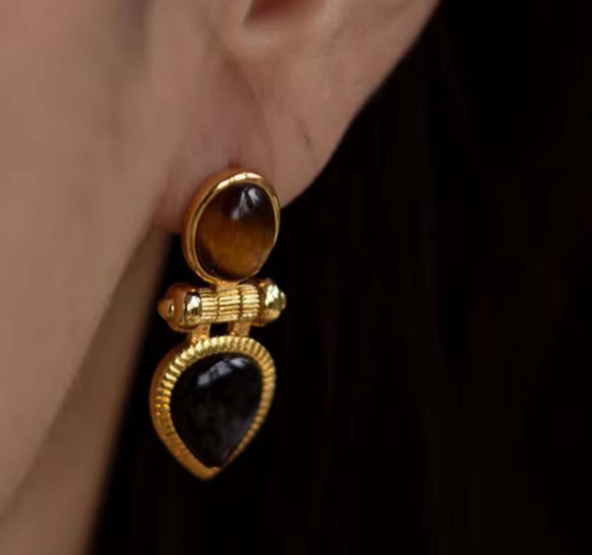 Agate Vintage Earring