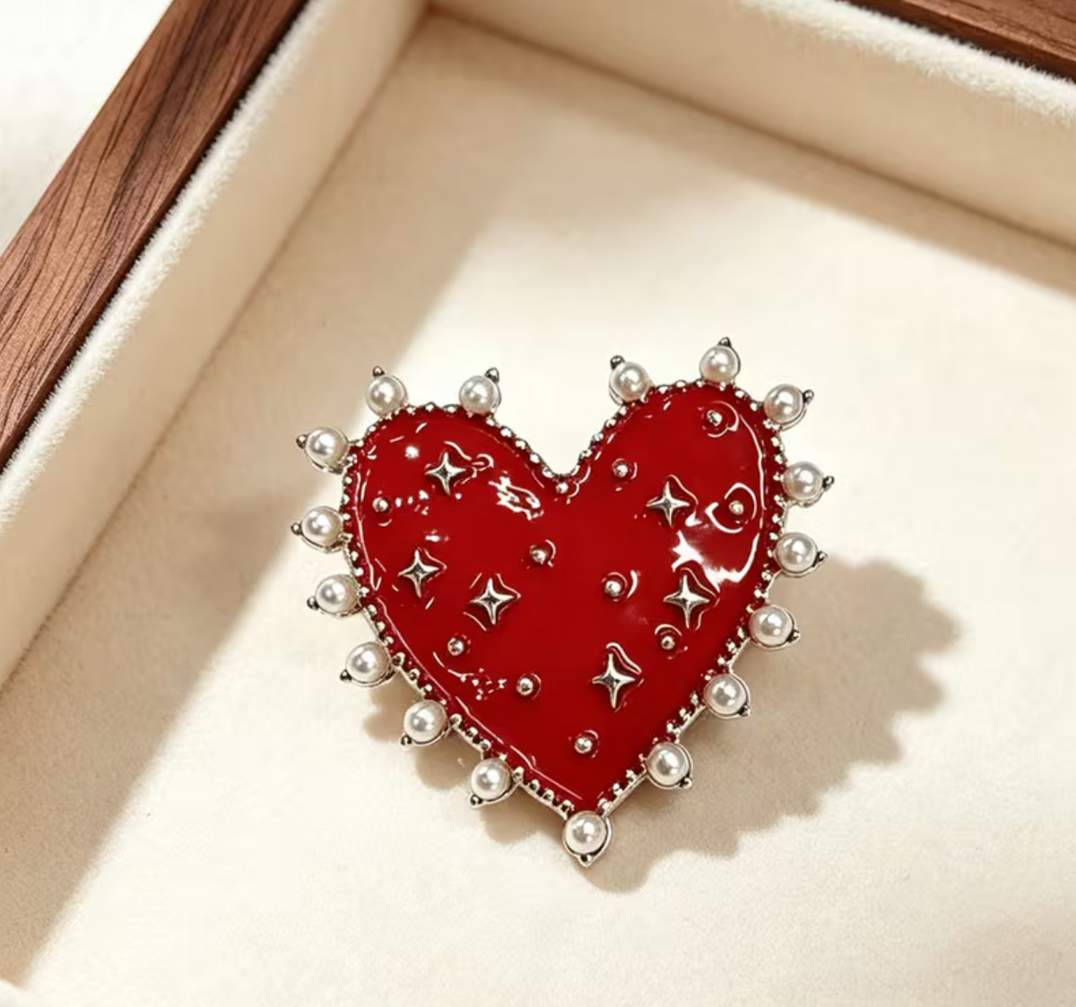Red Heart Brooch