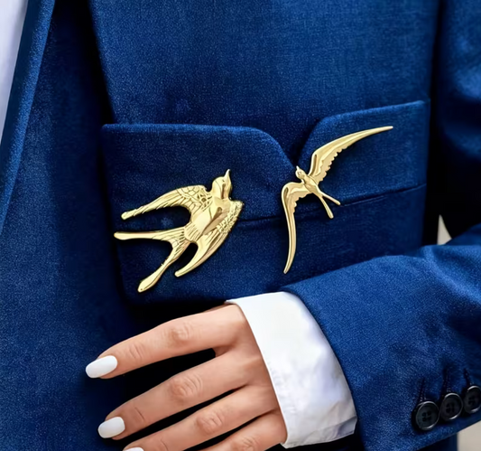 2 Pcs Birdie Brooch