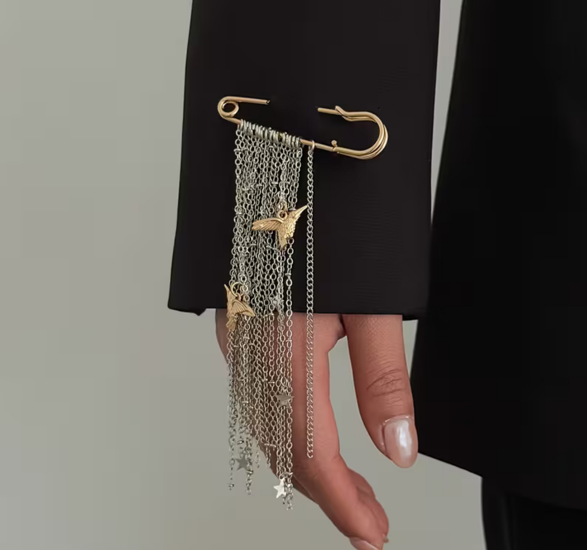 Flying Bird Tassel Pin Brooch