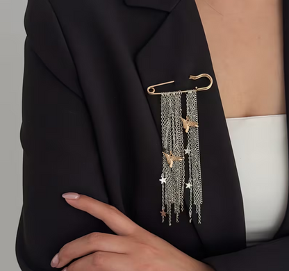 Flying Bird Tassel Pin Brooch