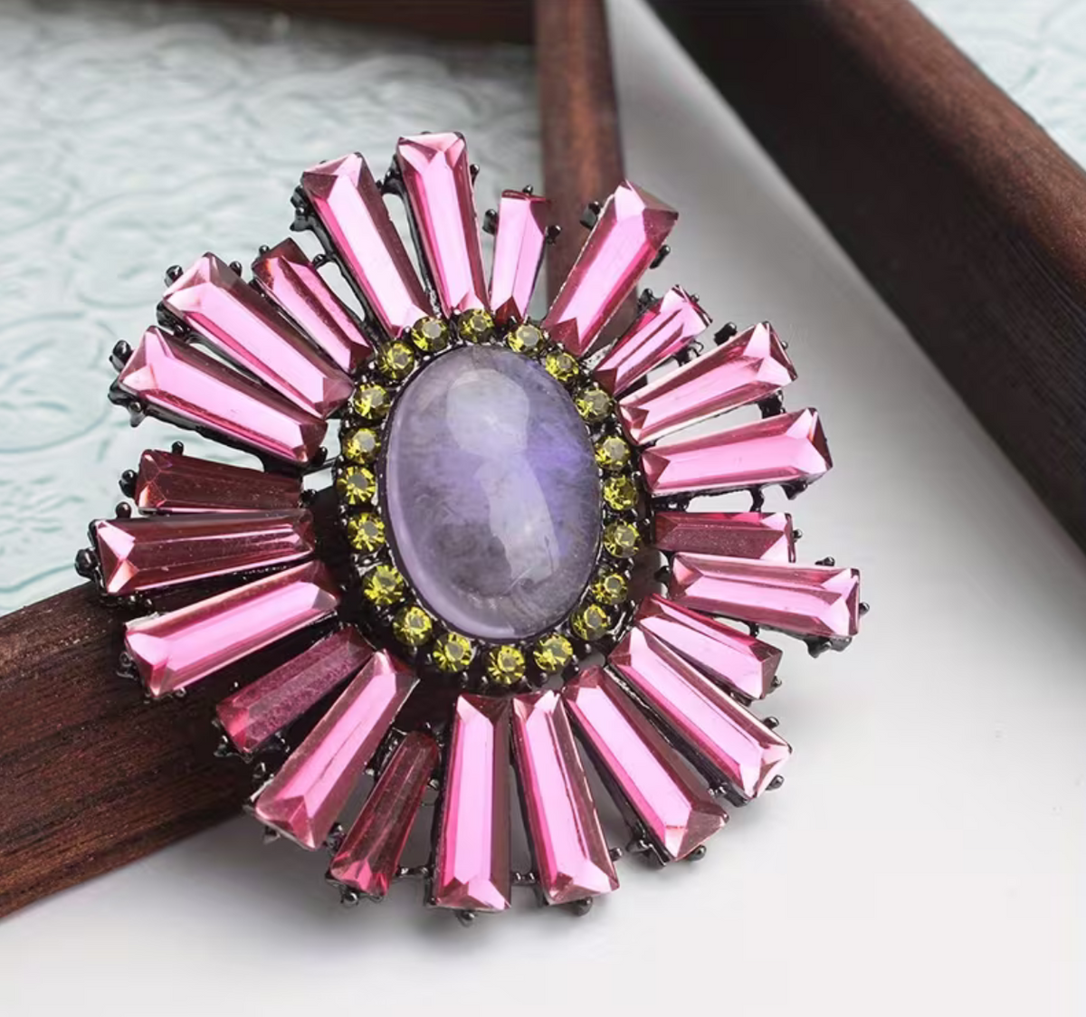 Striped Flower Brooch