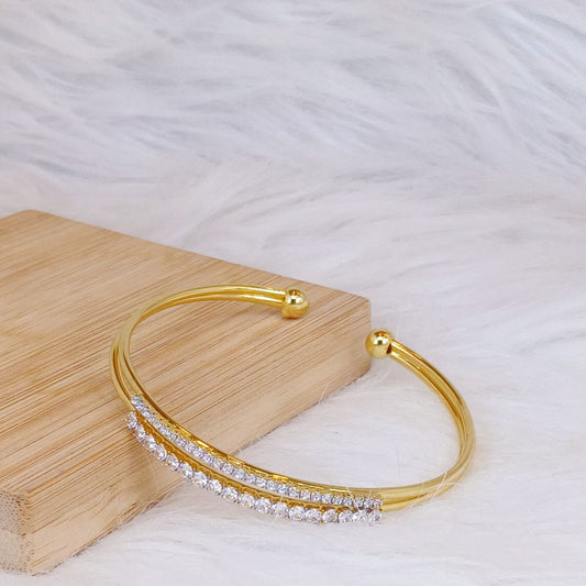 Double Lined Crystal Bangle