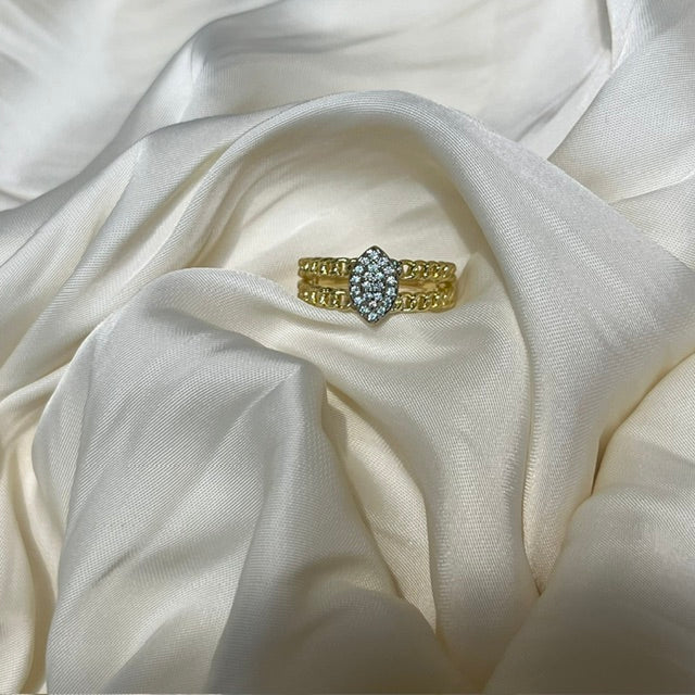 Double Lined Marquis Ring