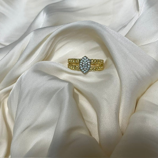 Double Lined Marquis Ring