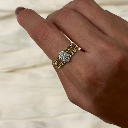 Double Lined Marquis Ring